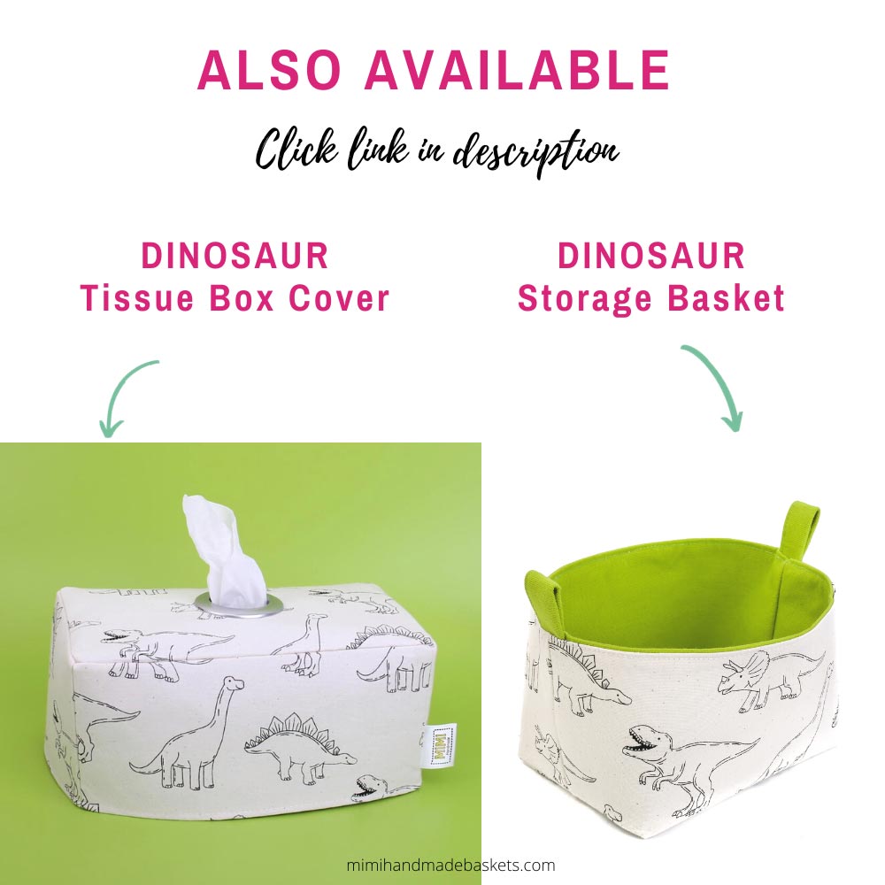 Load image into Gallery viewer, tissue-box-cover-for-kids-dinosaur-basket-mimi-handmade-australia

