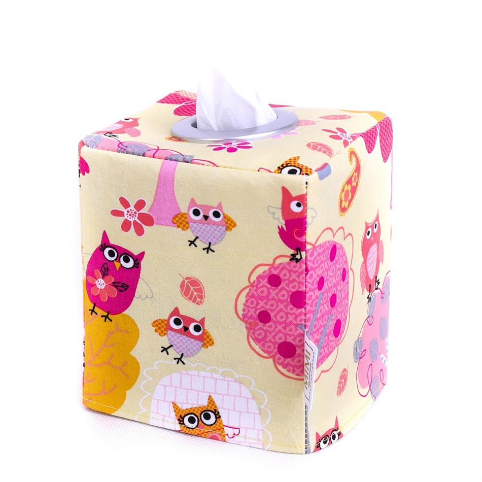 tissue-box-cover-for-kids-yellow-owls-woodland-animals-decor-mimi-handmade-australia
