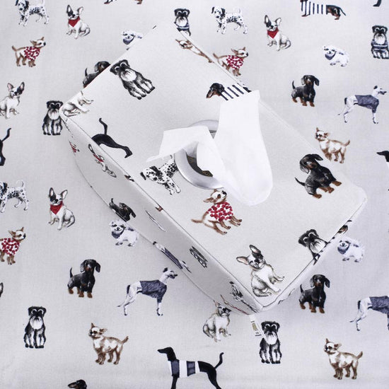 Load image into Gallery viewer, tissue-box-cover-grey-dog-fabric

