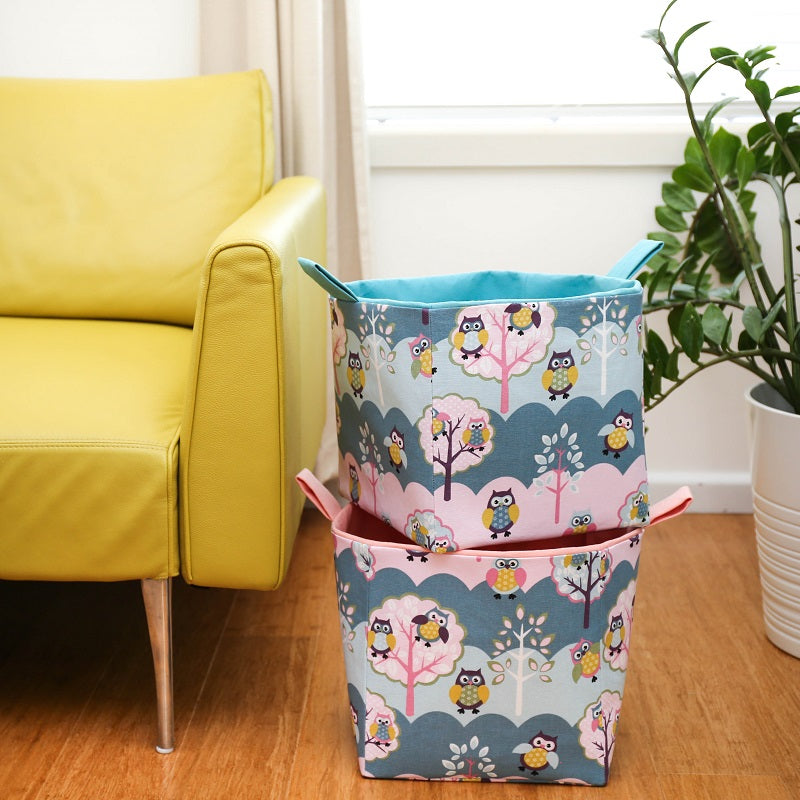 Large-pink-and-blue-owl-cube-storage-basket-27x27x27cm-toy-box-living-room
