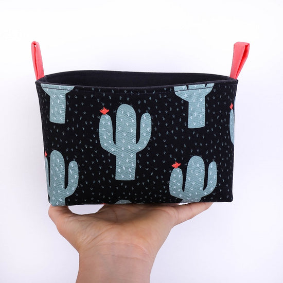 Load image into Gallery viewer, Tropical storage basket to organise your home - CACTI - Handmade on the Central Coast, NSW Australia by MIMI Handmade. 
