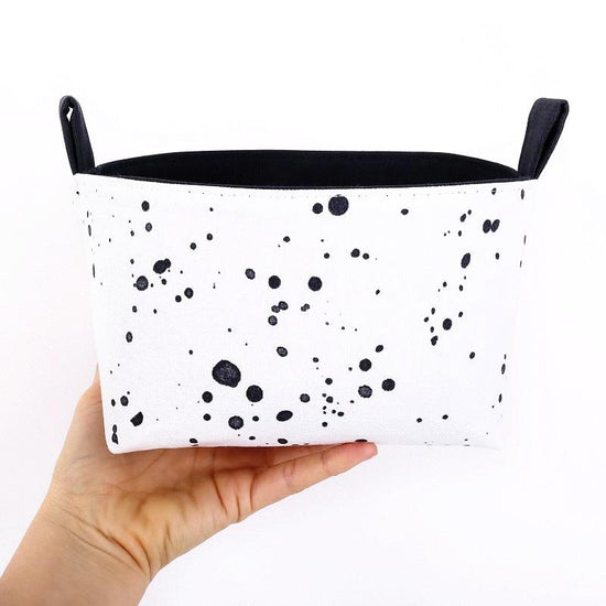 white-storage-basket-monochrome-splatter-mimi-handmade-australia