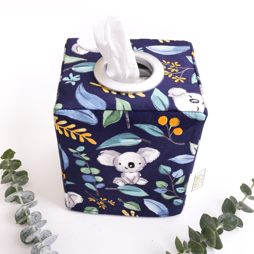 square-tissue-box-cover-blue-koala-Australiana-boy-Nursery-MIMI-Handmade-Australia