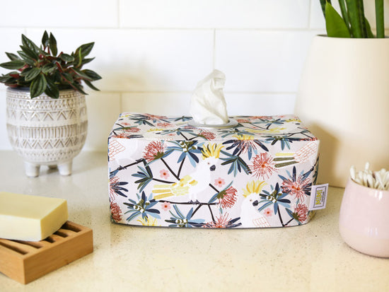 Load image into Gallery viewer, cockatoo-modern-tissue-box-cover-bathroom-décor
