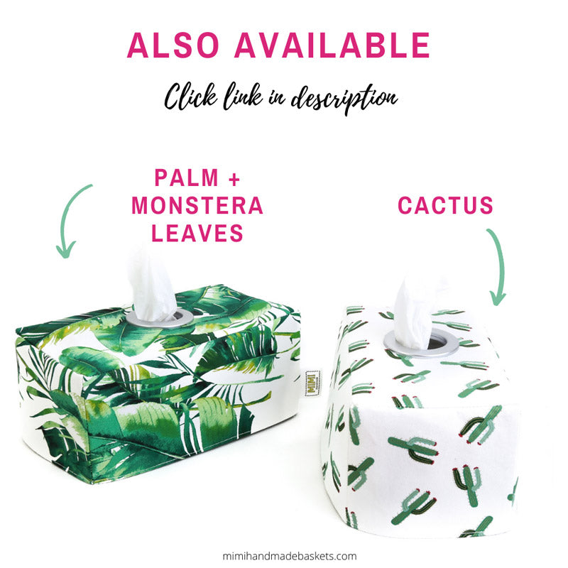 Load image into Gallery viewer, complementary-tropical-tissue-box-covers-monstera-palm-leaves-cactus-designs
