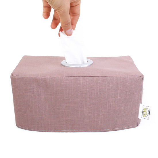 dusty pink linen cotton tissue box holder
