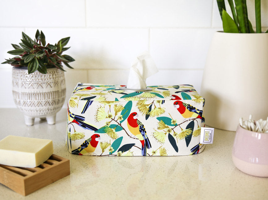 parrot-birds-rectangular-tissue-box-cover-australiana-bathroom-decor