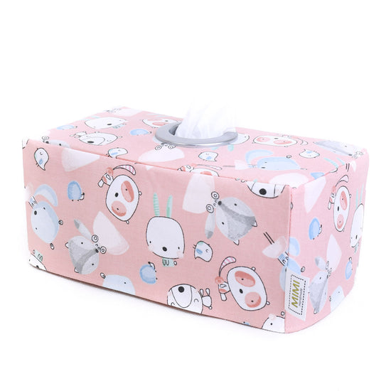 Load image into Gallery viewer, pink-tissue-box-cover-rectangular-cute-animals
