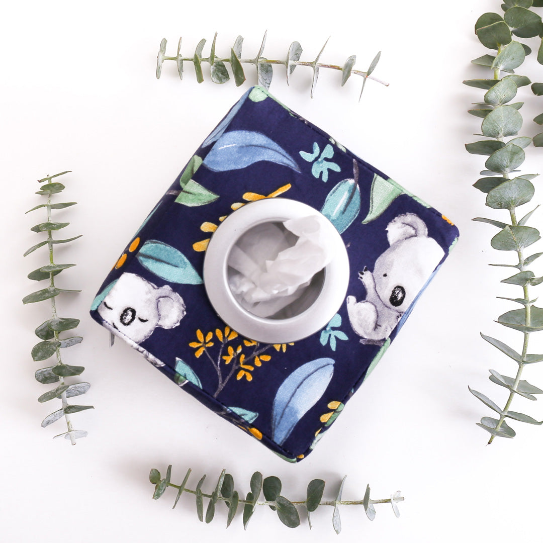small-blue-tissue-box-cover-featuring-cute-koala-Australiana-boy-Nursery-Australian-animal-home-decor-handmade-by-MIMI-Handmade