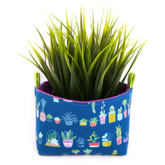 plant-pot-cover-storage-basket-blue-purple-cactus-print-mimi-handmade-australia