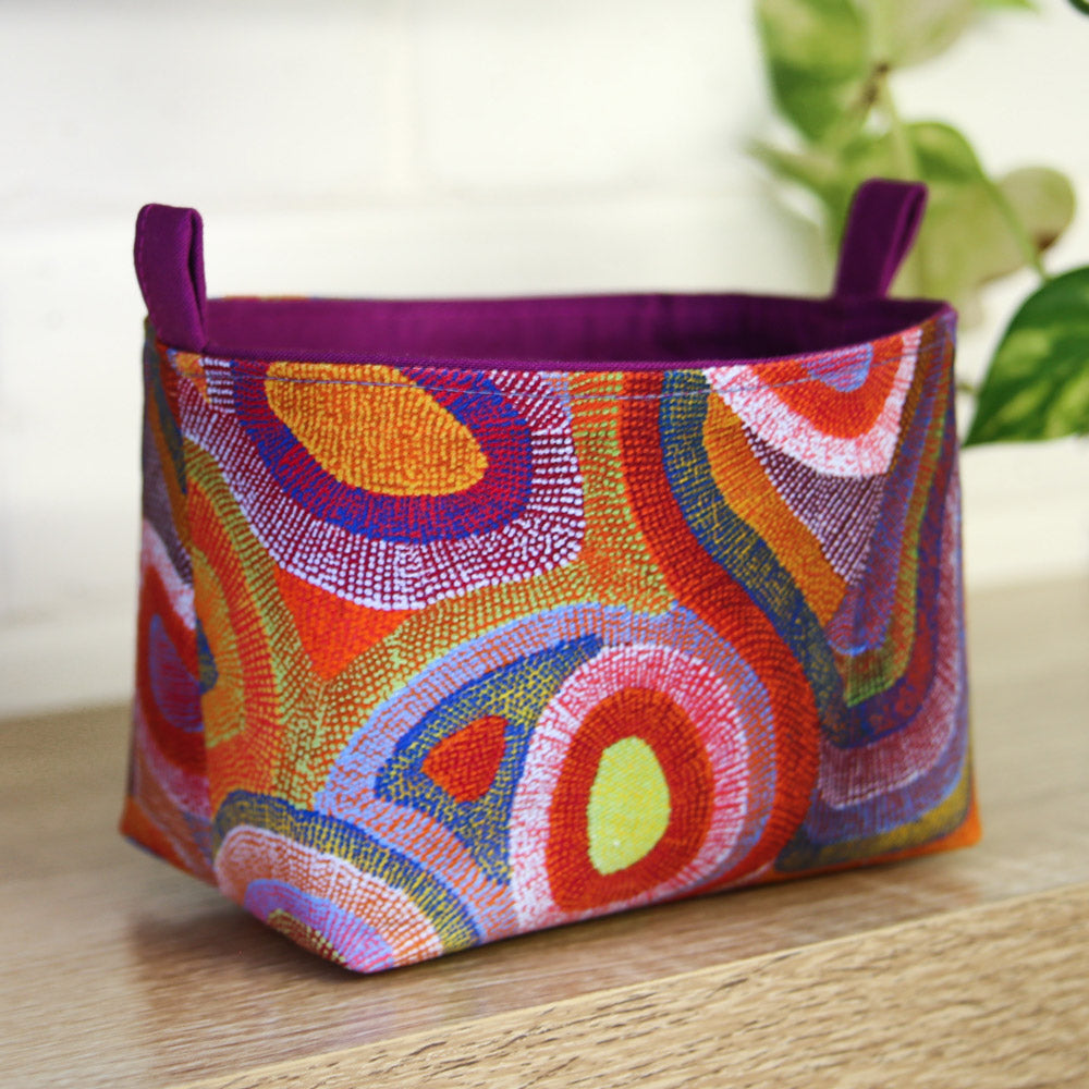    small-fabric-basket-featuring-original-aboriginal-artwork-purple-homewares