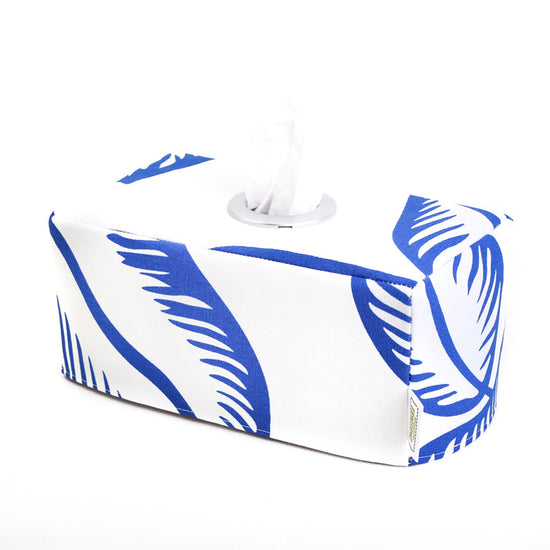 Load image into Gallery viewer, white-and-blue-coastal-rectangular-facial-tissue-holder
