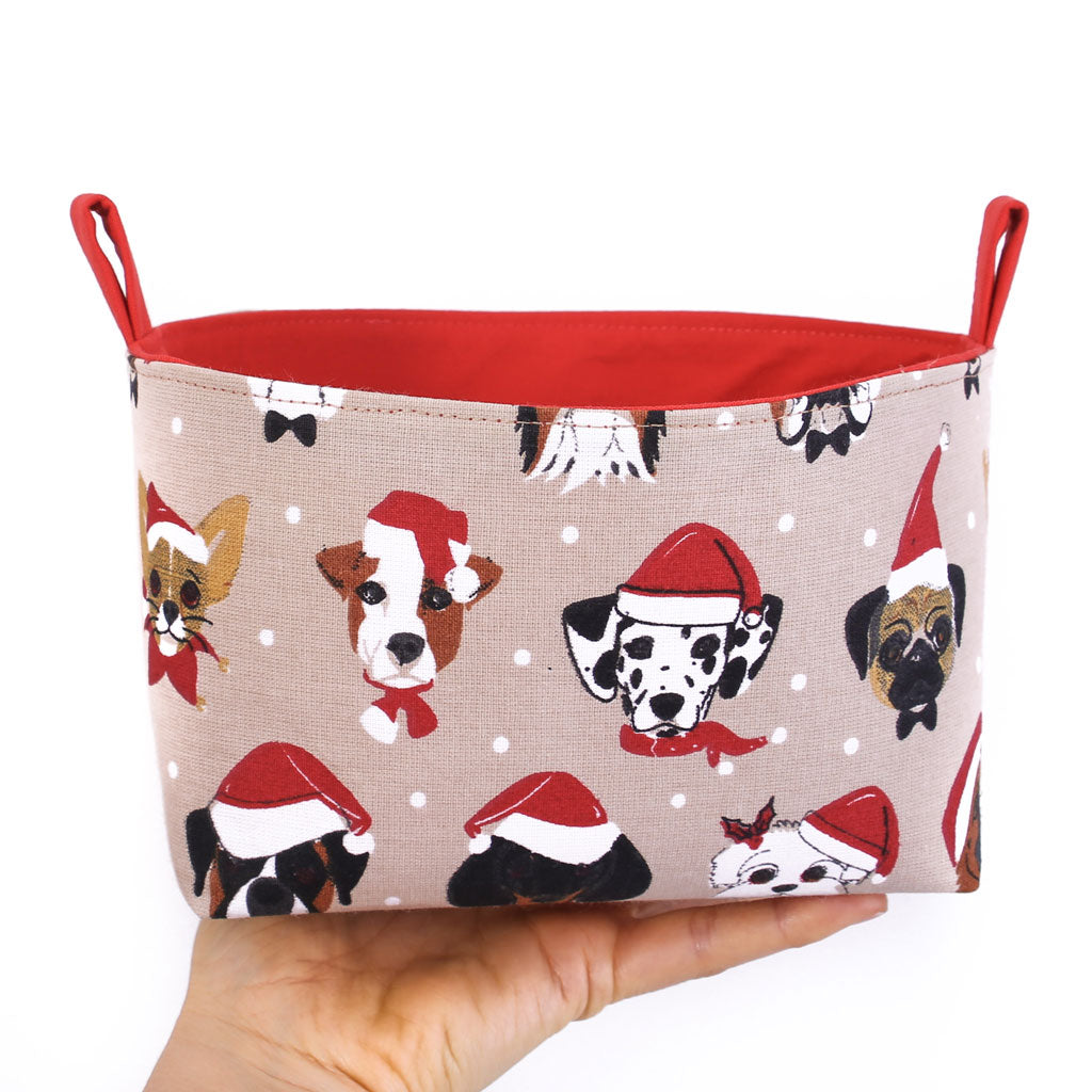 xmas-basket-medium-festive-dogs-in-red-hats-mimi-handmade-australia